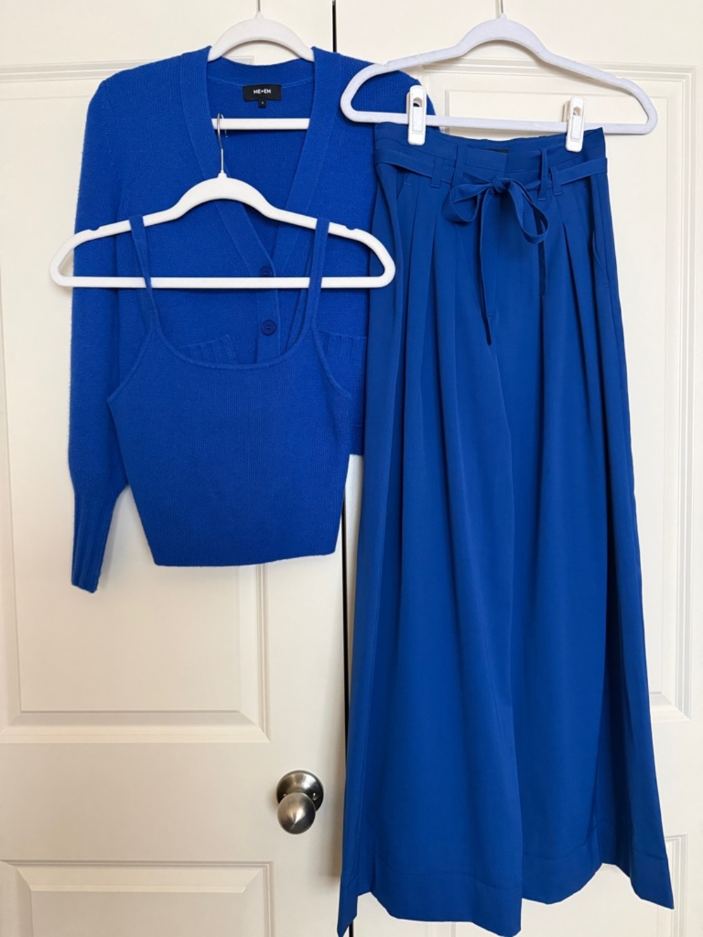ME+EM S Small Cashmere Open Front V Neck Cardigan Layering Cobalt Electric Blue - Picture 11 of 12